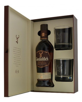 GLENFIDDICH 18 YO 70 CL | 2 PAHARE | Cadou Whisky & Pahare